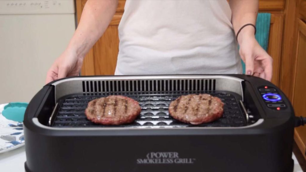 Sarah Cooking Kobab on power smokeless grill