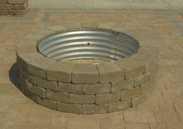 brick built barbecue fire pit